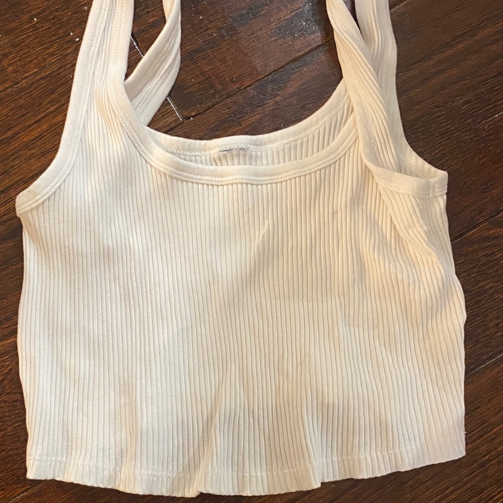 Ribbed Cream Tank Top